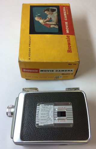 vintage Kodak BROWNIE 8mm MOVIE CAMERA Model 2 77 F/2.  3 lens 2
