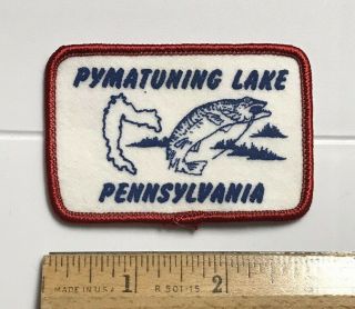 Pymatuning Lake Pennsylvania Pa Fishing Fish On The Line Souvenir Patch Badge