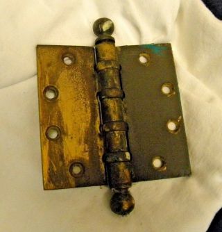 Vintage Stanley 4.  5 " X 4.  5 " Brass Plated Door Hinge Bb - 168 Made In Usa