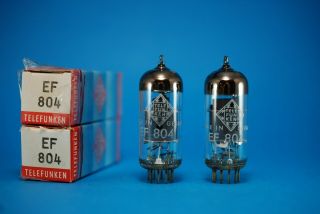Matched Pair Telefunken Ef804 Nos Nib Audio Frequency Tubes Same Codes Rohres