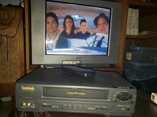 Symphonic Vr - 701 4 - Head Vcr Vhs Player W/ Remote And Av Cable