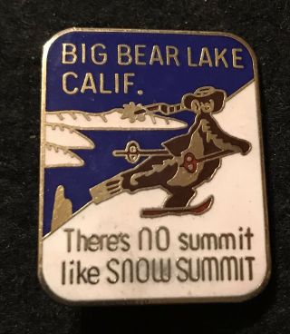 Snow Summit Skiing Ski Pin Badge Big Bear Lake California Resort Travel Lapel