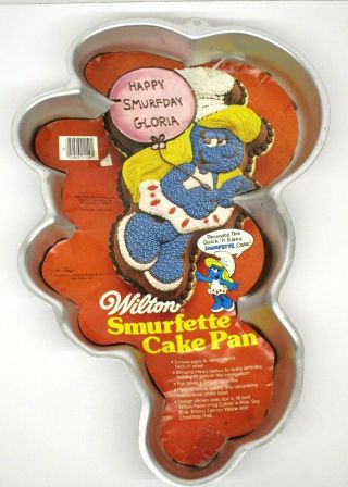 Vintage 1983 Smurf Smurfette Large Wilton Cake Pan Peyo Smurfs Insert Directions