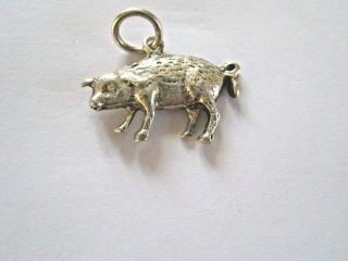 Vintage Sterling Silver Pig Charm/pendant