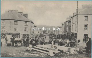 Market Day,  Westport,  Co Mayo Ireland Vintage Postcard