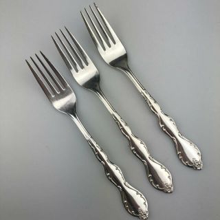 Set Of 3 Vintage 1964 Forks Wm.  Rogers Mfg Co.  Extra Plate Silver Camelot/melody