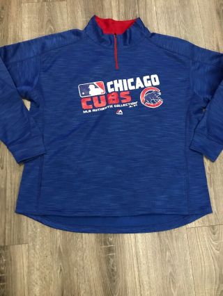 Ladies Plus Sized Majestic Chicago Cubs 1/4 Zip Sweatshirt Sz 1x