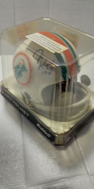 Jim Kiick Signed Miami Dolphins Mini Helmet Sb Champs - 17 - 0 Insc Hologram