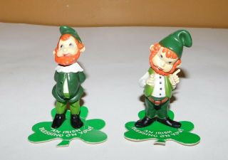 2 Vintage 1980 Enesco Lucky Leprechauns An Irish Blessing St.  Patrick 
