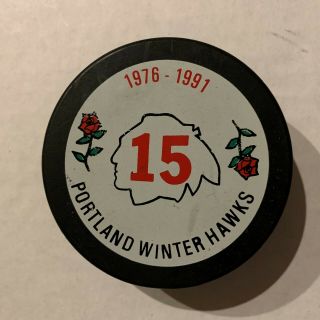 1976 - 1991 Whl Portland Winter Hawks 15 Official Game Hockey Puck Western League