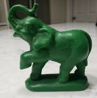 Vintage Mold A Rama Wax Molded Elephant Green Zoo Souvenir