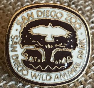 Vintage San Diego Zoo And Wild Animal Park Souvenir Collector Pin Enamel Brass