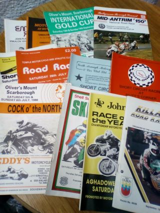 14 Vintage Motorcycle Races Programmes Bundle,  Joblot
