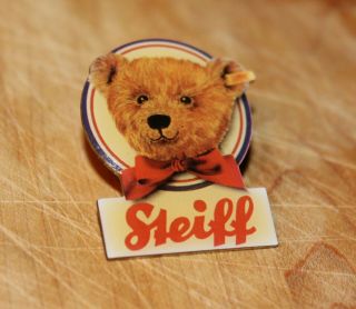 Vintage Steiff Teddy Bear Head Pin - Collectible Ear Button