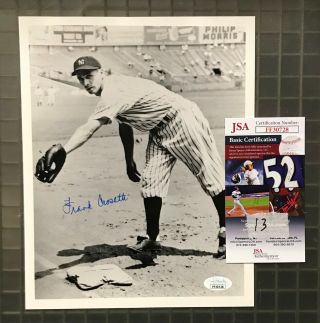 Frank Crosetti Signed 8x10 Photo York Yankees Autograph Auto Jsa