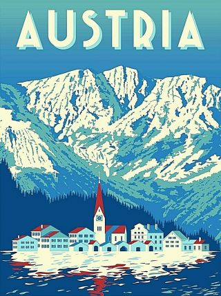 Innsbruck Austria Europe Retro Travel Decor Advertisement Art Poster Print