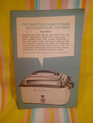 Vintage Westinghouse Roaster Oven Ro - 29 Recipes Care & Use