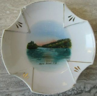 Antique Souvenir Pin Dish Myra River Cape Breton Nova Scotia Made In Germany