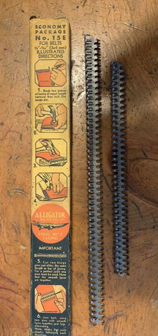 Vintage Open Box of Alligator Steel Belt Lacing,  15E 3