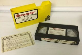 Discwasher Video Head Cleaner Dry For Vcr Vhs Tape Vintage With Sleeve Restore