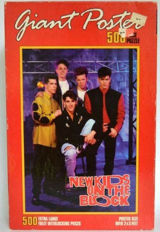 Kids On The Block Vintage Puzzle Poster Size 1990 Nkotb Complete