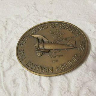 Eastern Airlines 50 Years Of Service Commemorative Bronze Medallion Paperweight