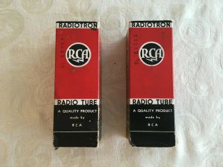 2x Two Early Rca Strong Nos Vintage Type 83 Rectifier Tubes W/box