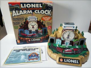 Lionel 100th Anniversary Talking Animated Alarm Clock Authentic Railroad Sound