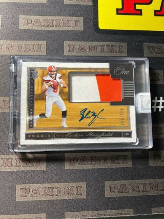 2018 Panini One Baker Mayfield Rpa Rookie Patch Auto 2 Color /199