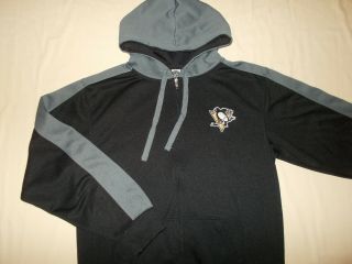 Nhl Pittsburgh Penguins Full Zip Hooded Sweatshirt Jacket Mens Medium