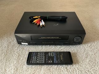 Sharp Vc - A410u Vcr With Remote 4 Head Hi - Fi Vhs Player Video Cassette Recorder