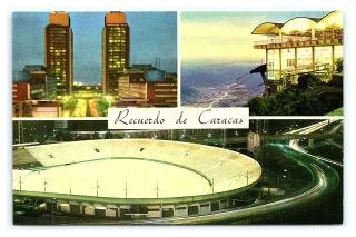 Two Vintage Postcards Multiview Baseball Stadium Estadio Caracas Venezuela R3