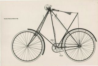 Lovely Vintage Print - Dursley - Pedersen Bicycle,  1893