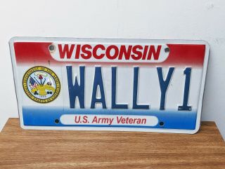 Wisconsin U.  S.  Army Veteran Military Vanity License Plate Wally1 Wally Walter