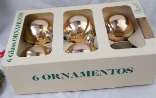 Vintage Christmas Ornaments Rauch Mercury Glass Gold Made in USA 2