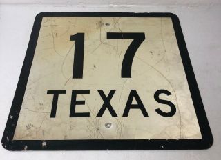 Old Authentic Retired Texas 17 Highway Sign Marfa Pecos In West Texas 24 X 24”