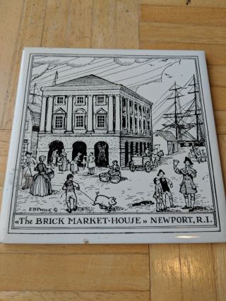 Newport,  Rhode Island Brick Market House 6 " X 6 " Souvenir Porcelain Tile