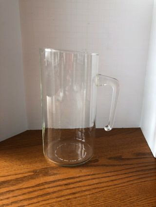 Vintage Pyrex Clear Glass Pitcher With Open Handle Made In Usa