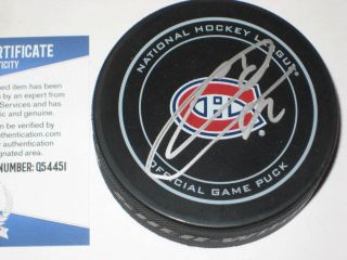 Jonathan Drouin Signed Montreal Canadiens Official Game Puck,  Beckett