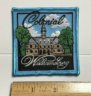 Colonial Williamsburg Virginia Va Souvenir Blue 3 " Square Embroidered Patch
