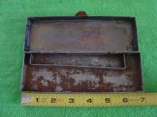 Vintage Tin Tool Box 1/4 " Drive Craftsman Plumb Proto Metal Box 6 - 1/2x2x1