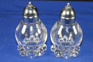 Vintage Imperial Glass Candlewick Salt & Pepper Shakers,  Clear,  S&p Pair,  Tableware