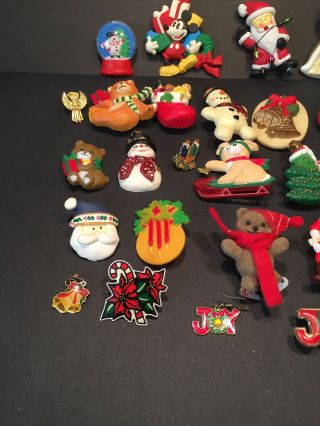 Vintage 32 Pins Etc 18 Signed Gold Barbie Tree Man Candy Cane Snow Globe 2