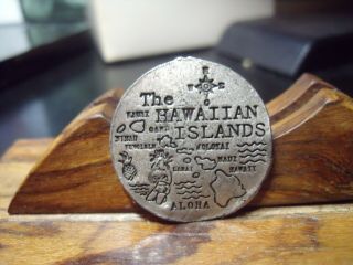 The Hawaiian Islands Token - Medal Showing Various Islands - Directions Aloha