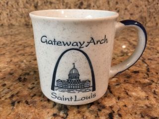 Embossed Souvenir Coffee Mug Cup St.  Louis Gateway To The West Arch Missouri