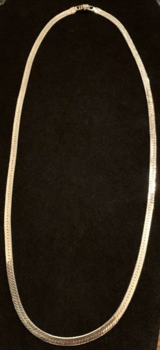 Vintage Italian Style Heavy Metal Necklaces - Silver or White Toned Serpentine 2
