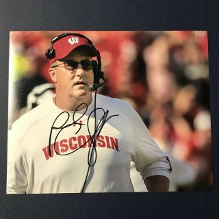 Wisconsin Badgers Paul Chryst Signed 8x10 Photo Head Coach Autographed