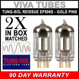 Gain Matched Pair (2) Tung - Sol Reissue Ef806s / Ef86 / 6267 Gold Pin Tubes