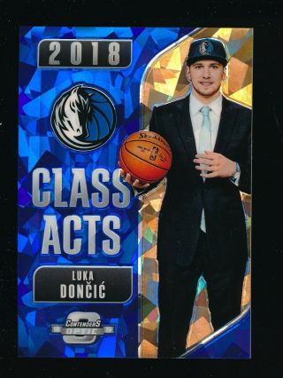 2018 - 19 Contenders Optic Class Acts Blue Cracked Ice Prizms Rc Luka Doncic