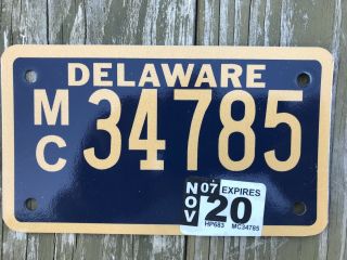 Delaware Motorcycle License Plate